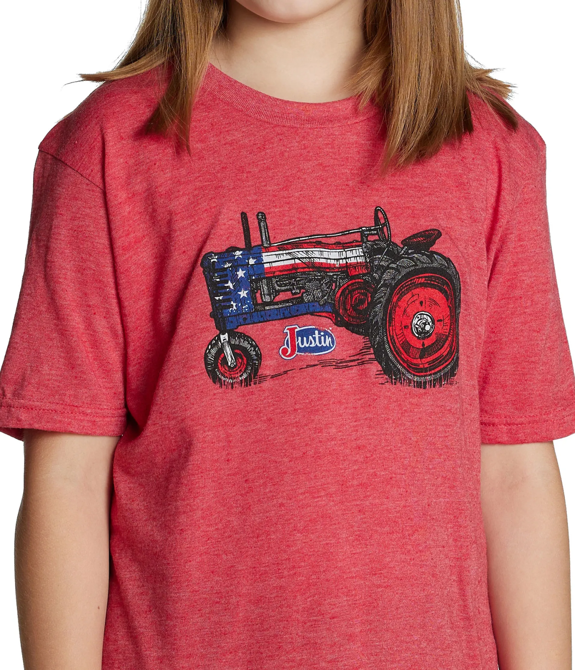 Justin Kid's Patriotic Tractor Tee