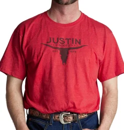 Justin Men's Bull Skull Tee