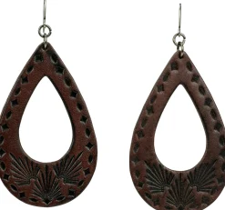 Justin Women'S Leather Teardrop Earrings