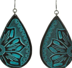 Justin Women's Tooled Leather Earrings