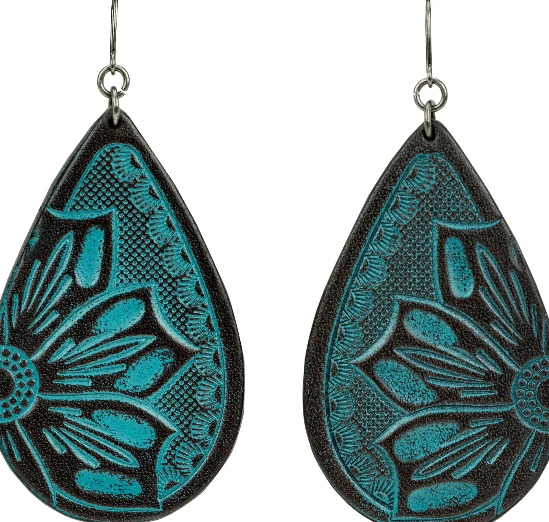 Justin Women's Tooled Leather Earrings