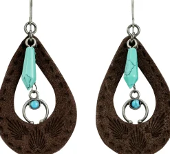 Justin Women's Tooled Leather Earrings