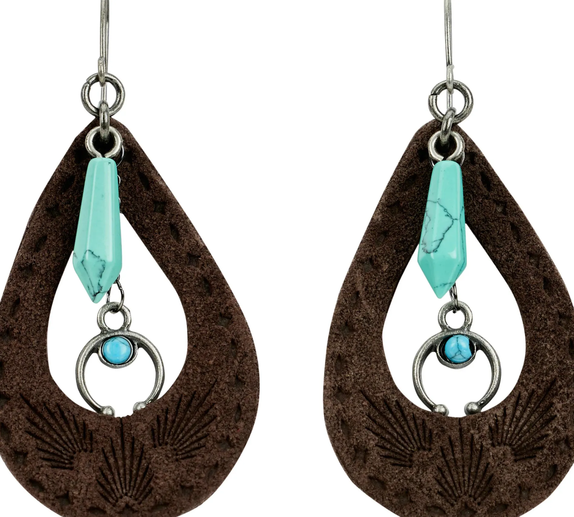 Justin Women's Tooled Leather Earrings