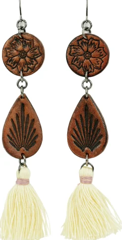 Justin Women's Tooled Leather Earrings