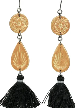Justin Women's Tooled Leather Earrings