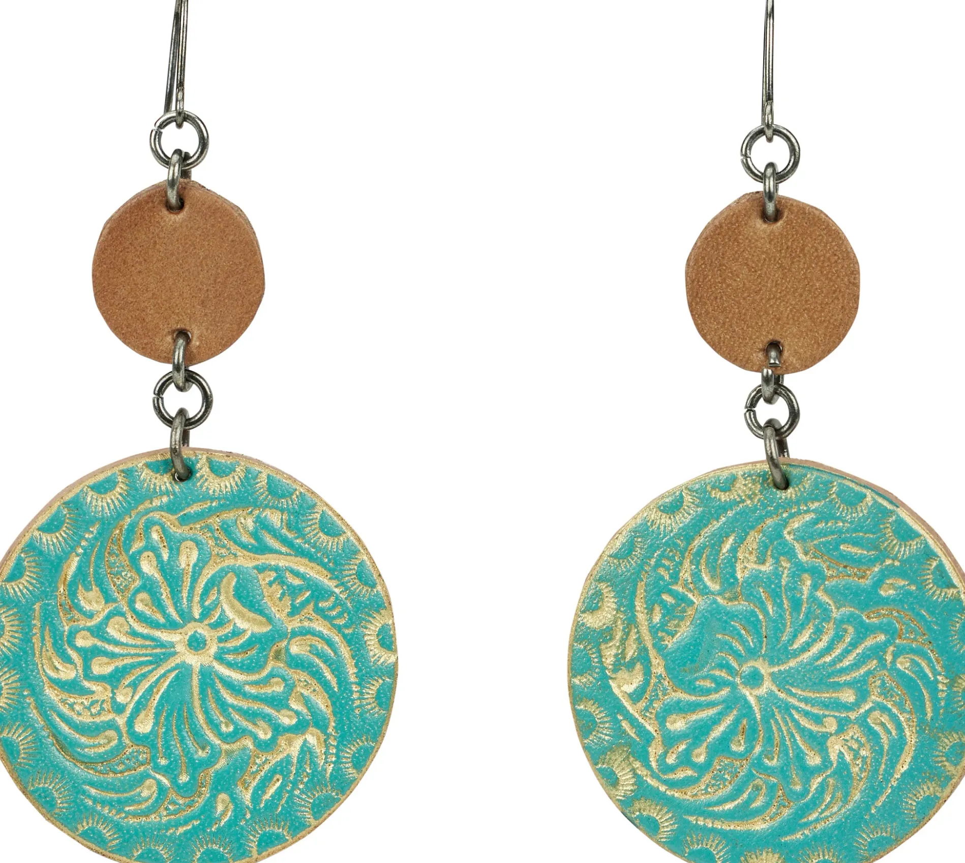 Leather Disc Earrings