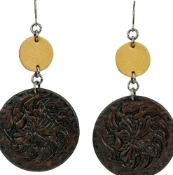 Leather Disc Earrings