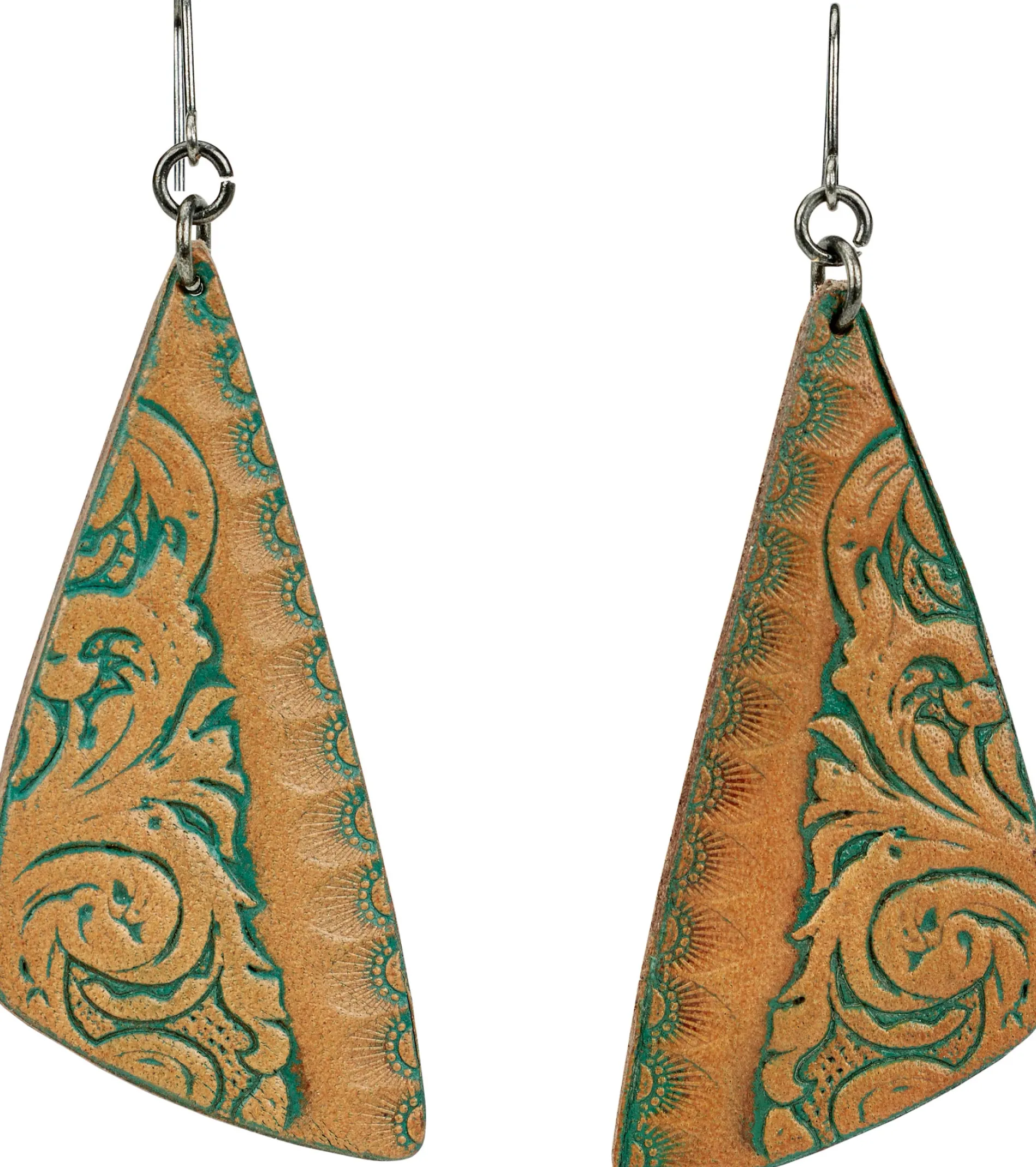 Leather Triangle Earrings